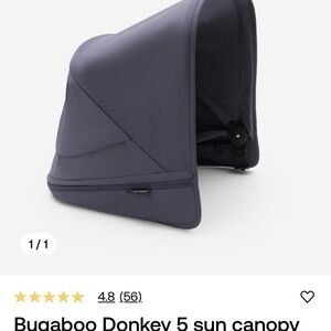 NWT Bugaboo Donkey 5 Sun Canopy in Stormy Blue